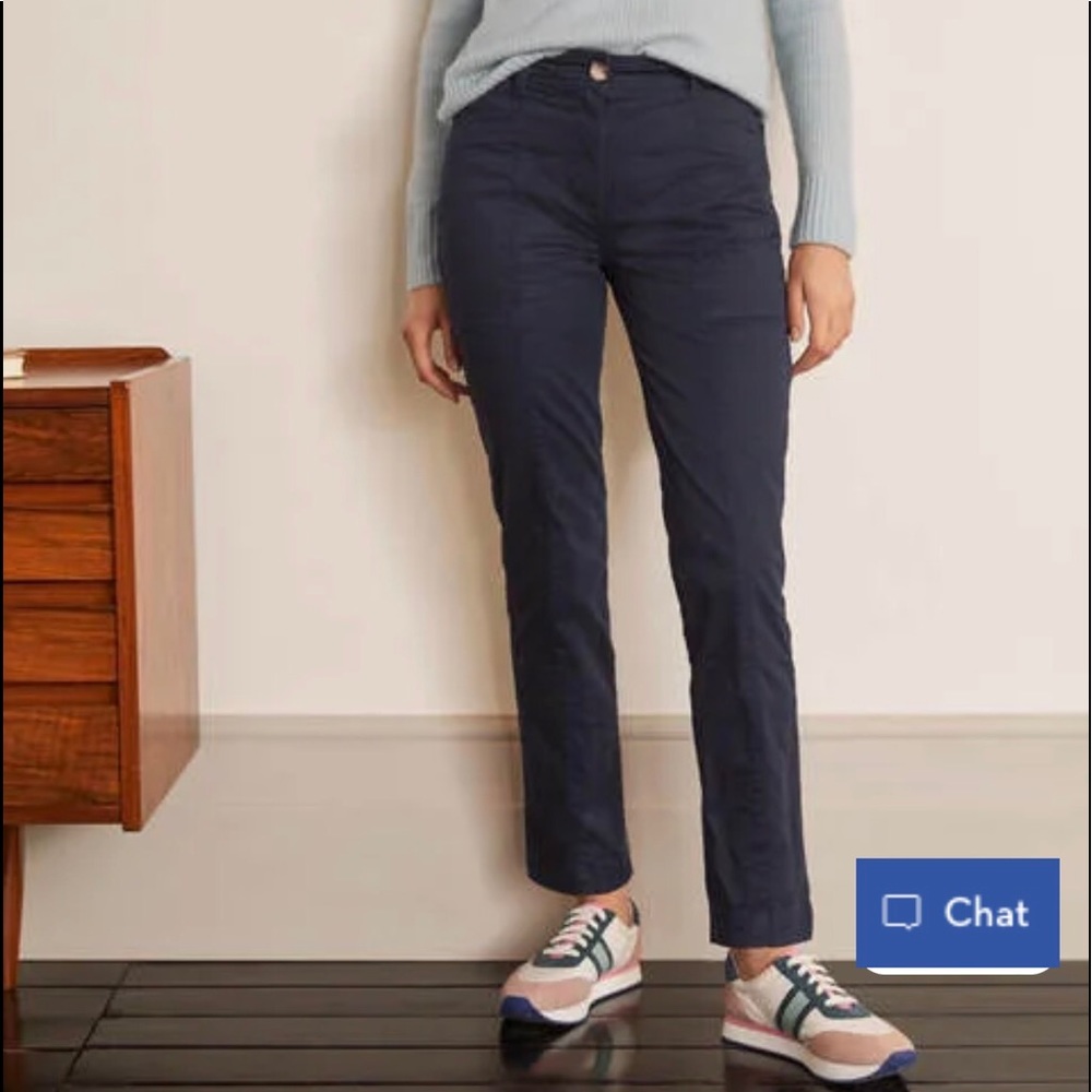 NWT WOMEN’S TALL Boden Abingdon Chino Trousers 16/18 L. Navy